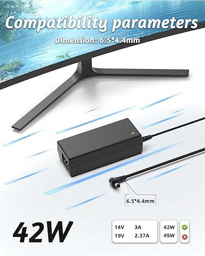 Miniatura 4 de Cable de alimentación de 14 V CC compatible con monitor Samsung de 32 pulgadas, 27 pulgadas, 24 pulgadas, 23 pulgadas, 22 pulgadas, 20 pulgadas, 19