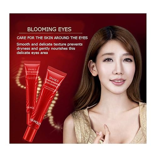 Miniatura 2 de BIOAQUA Crema de Ojos Ginseng Rojo Caracoles Cristal Bovino a través de tierna Piel Suave Efecto Hidratante e Hidratante Cuidado para la Piel