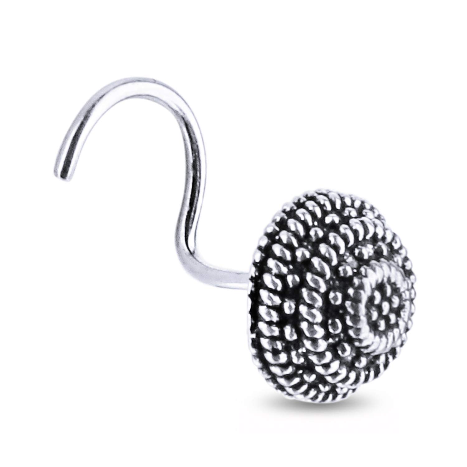 Nemichand Jewels 925 sterling Silver Antique oxidised Nose Pin for womens (B07VPKDTHG) Amazon Price History, Amazon Price Tracker