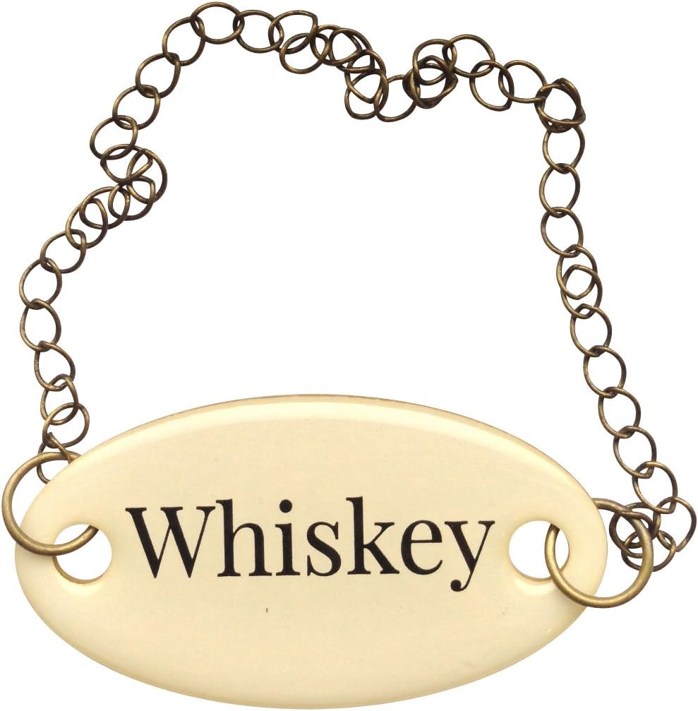 Baron Vintage Brass Tag, Whiskey with Chain