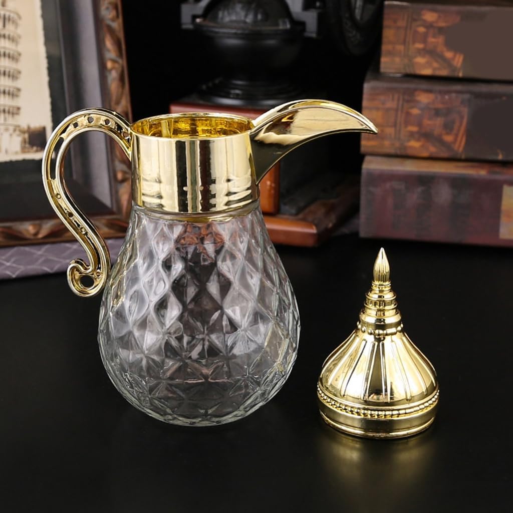 Retro Middle Eastern Glass Water Pitcher Handcrafted Design for Home and Kitchen
