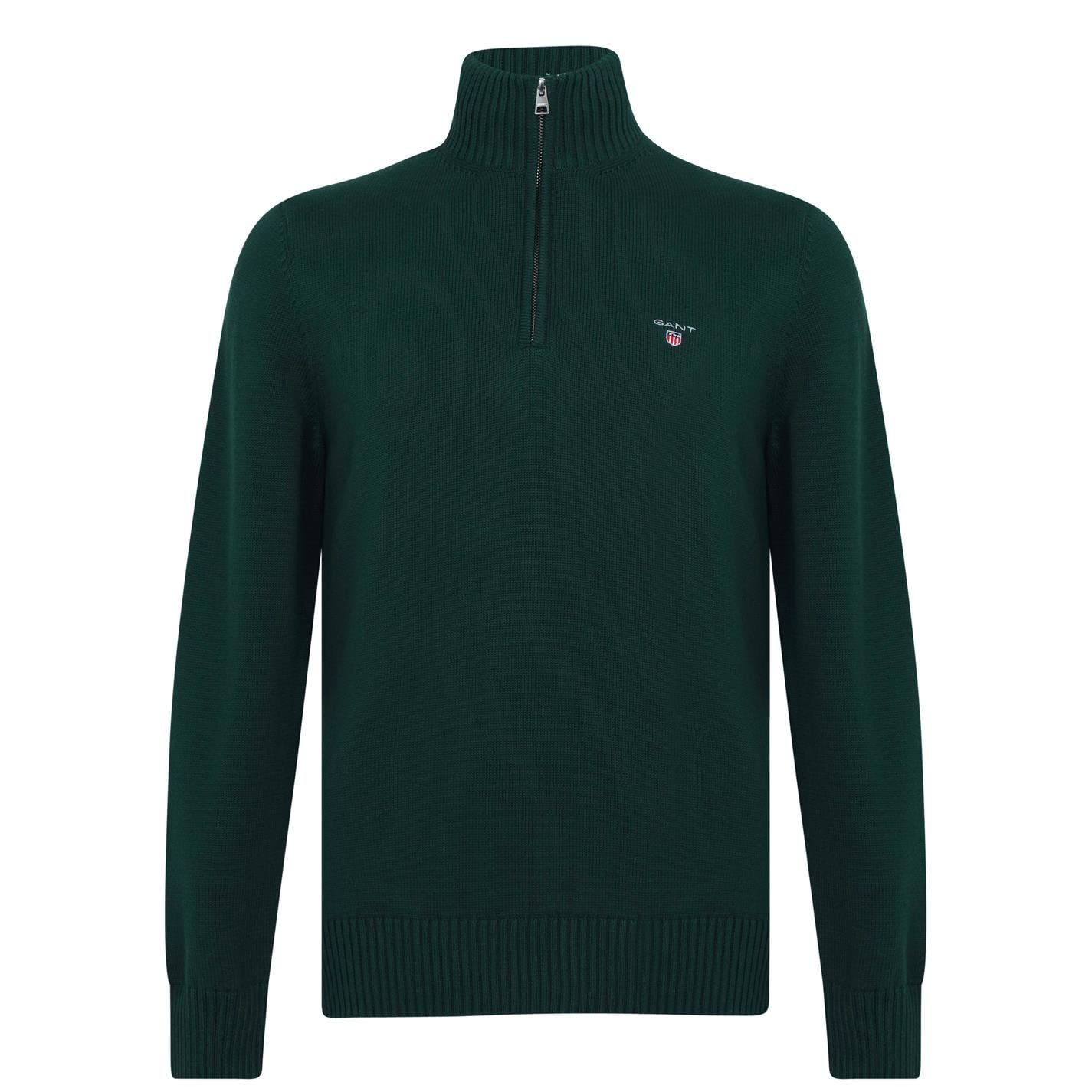 GANT Herren Casual Cotton Halfzip Pullover, Tartan Green, XL EU