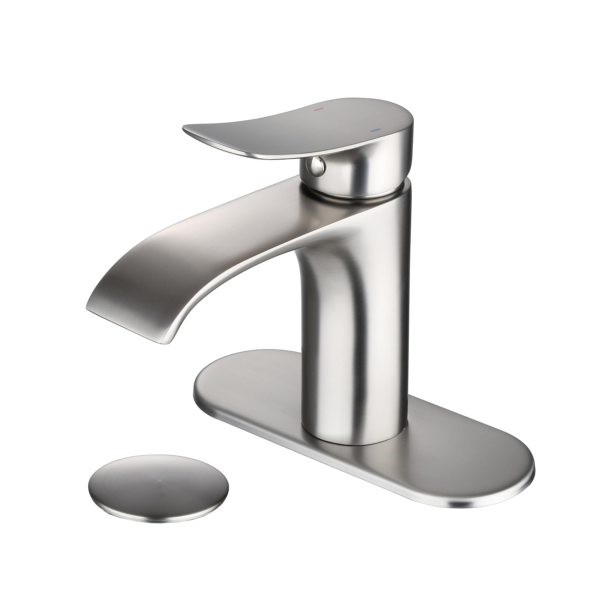 Kelelife Waterfall Style Bathroom Faucet, Brushed Nickel Finish ...