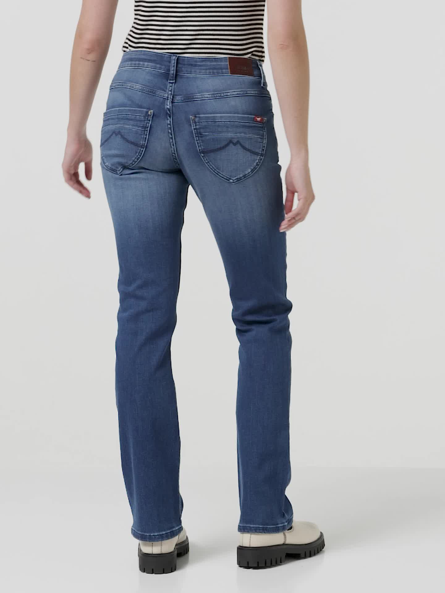 MUSTANG Damen Jeans 'Sissy' Straight Fit – Stretch-Denim In Blau Oder Schwarz, Größen W25–w34