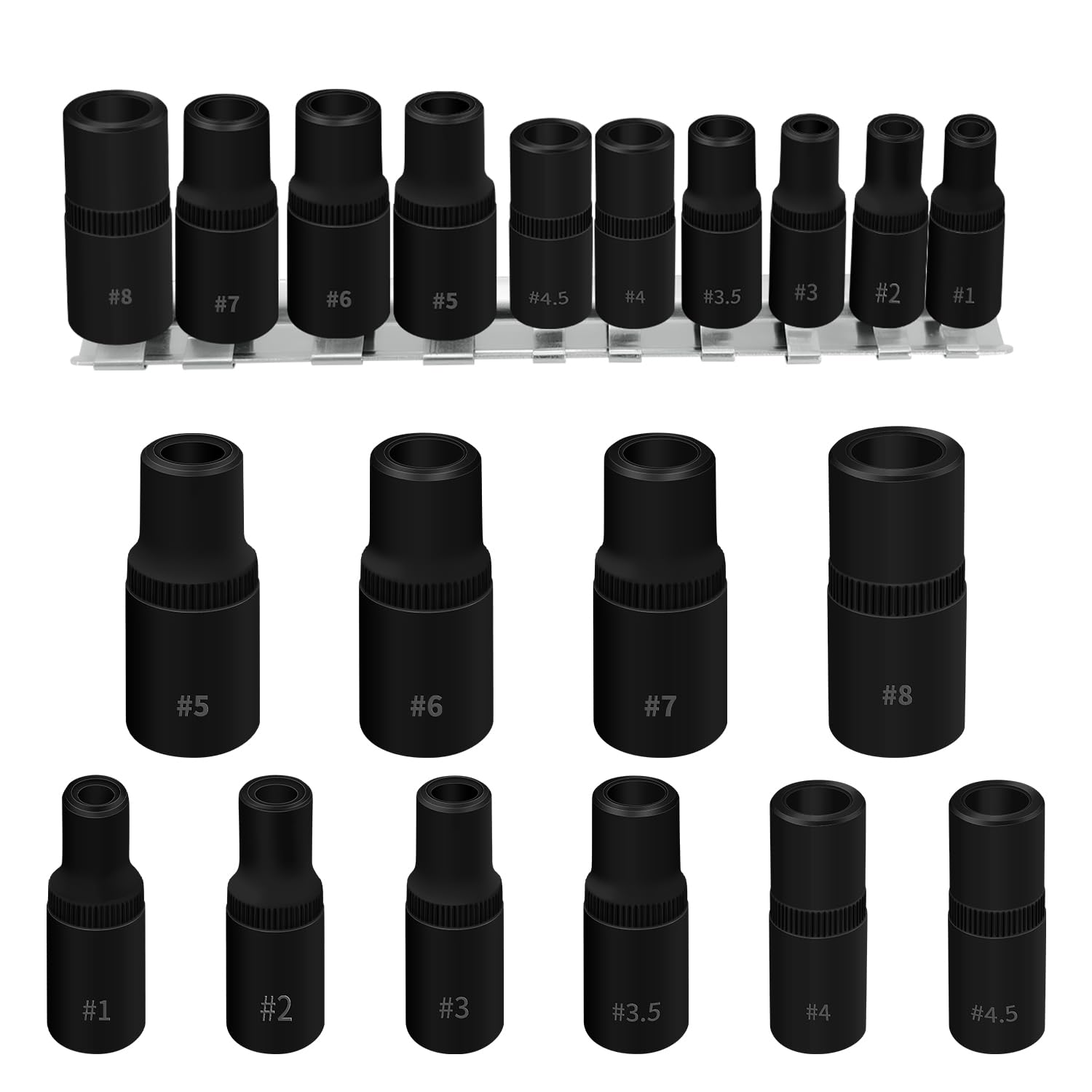 10Pcs Tap Socket Wrench Set (Magnetic), 1/4” & 3/8” Drive External Tap Socket Adapter, Torx Socket Set