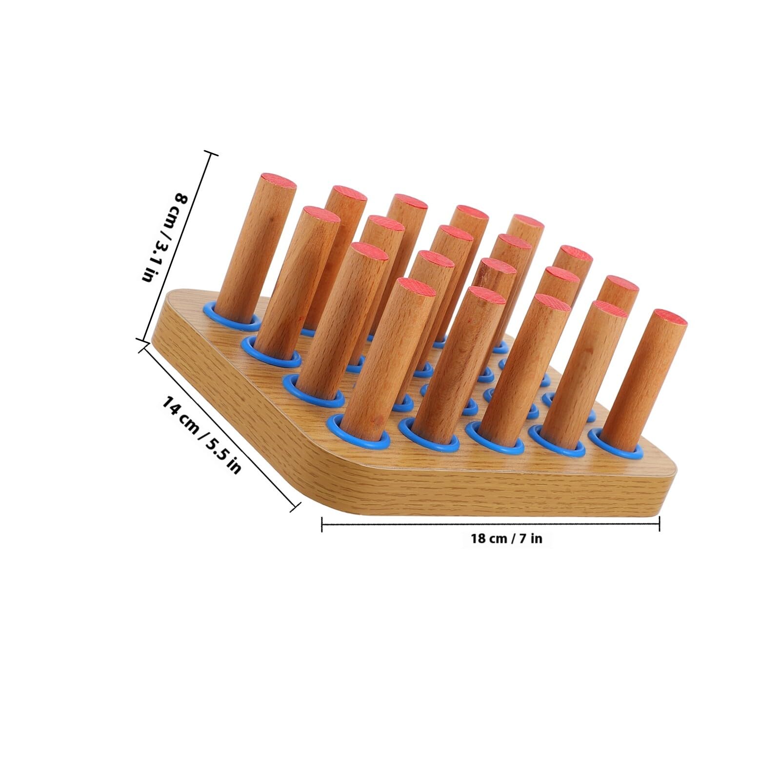 Panneau à Chevilles en Bois et Amélioration Dextérité des Doigts avec 20 Cylindres Renforcement Main pour Exercices Manuels pour Rééducation à Domicile