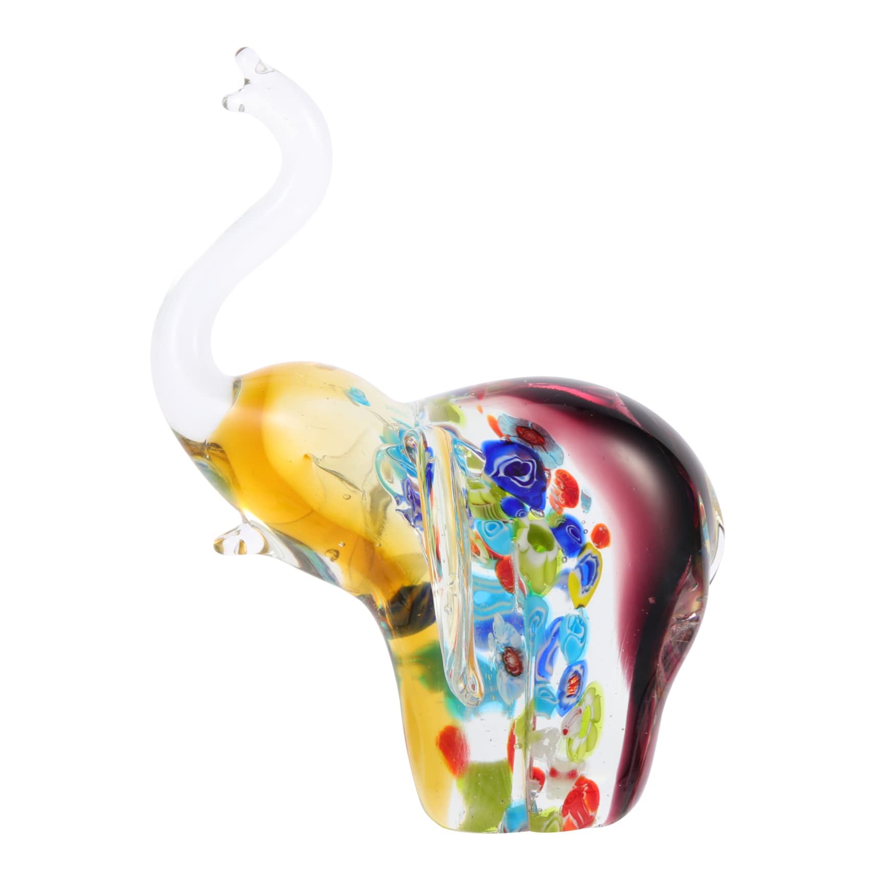 Figurine éléphant en verre coloré pour embellir votre espace de travail