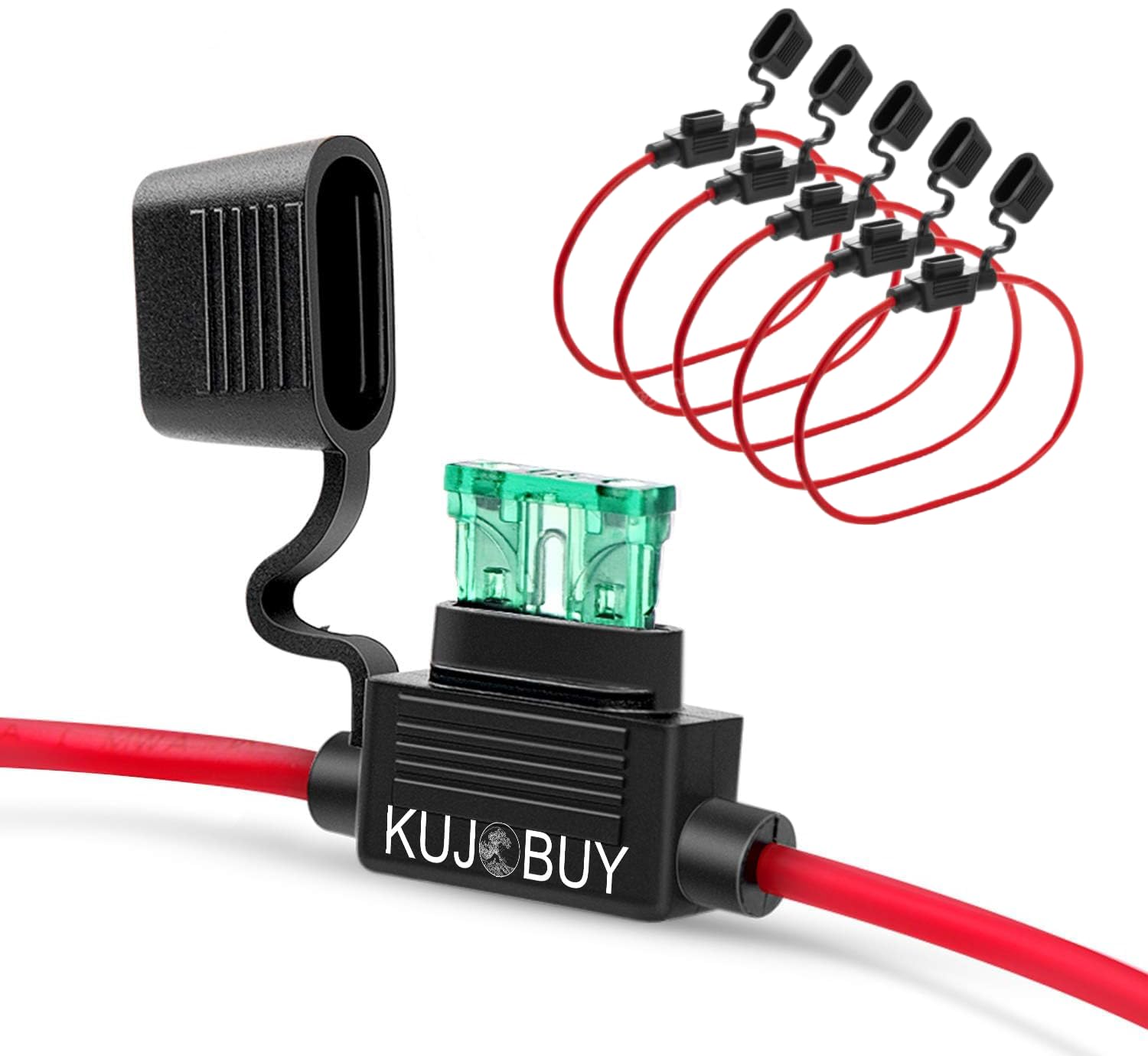 12 AWG Inline Fuse Holder 12V Upgraded 12 AWG Waterproof Fuse Holder with Standard Car Fuses 2A 3A 5A 7.5A 10A 15A 20A 25A 30A in Line Fuses Holders 12v for Marine Car Holders Mini 30 AMP 5 PCS
