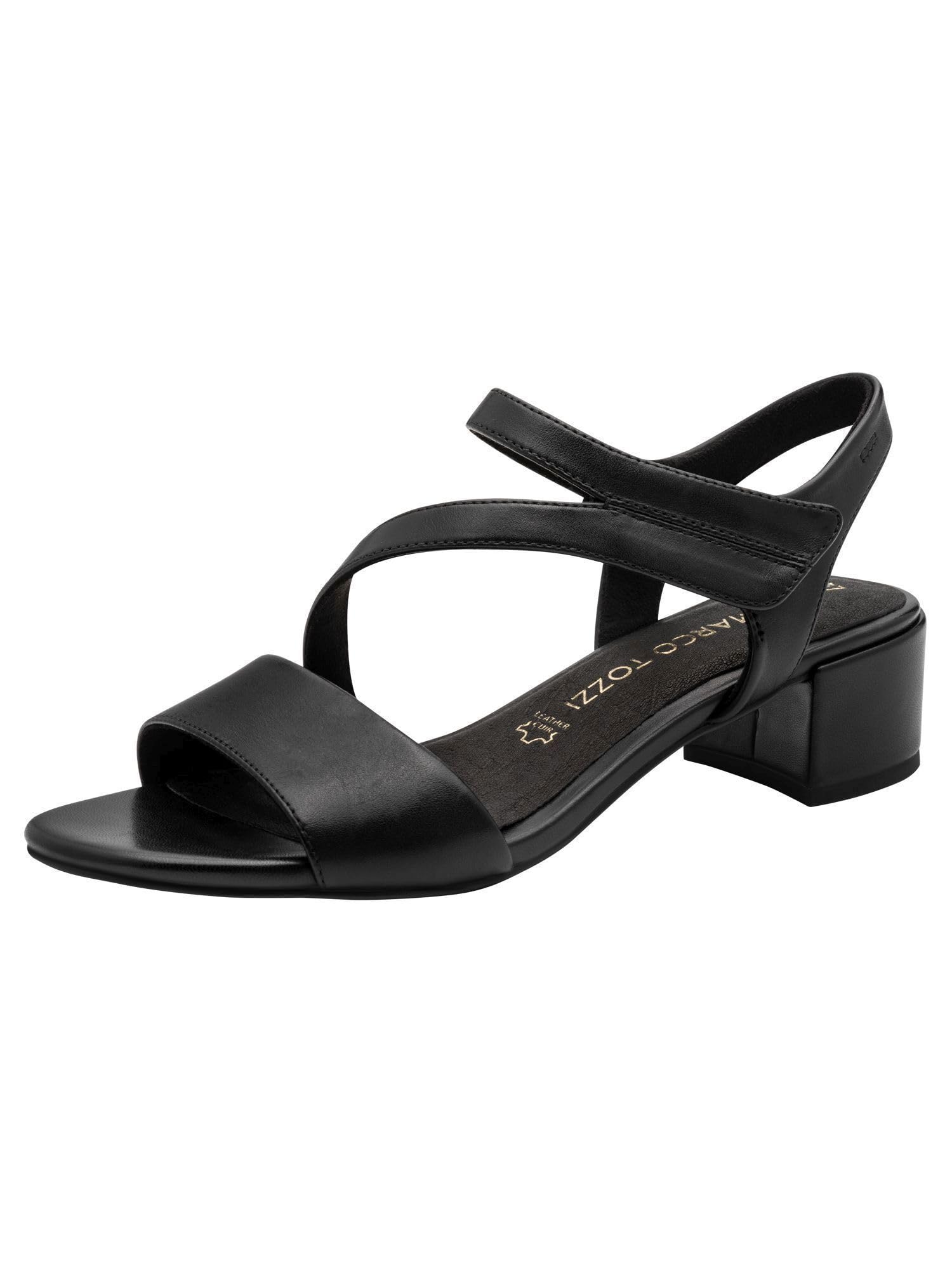MARCO TOZZI Damen Sandale weiches Feel Me Fußbett Leder weiches Innenfutter Stilvoll