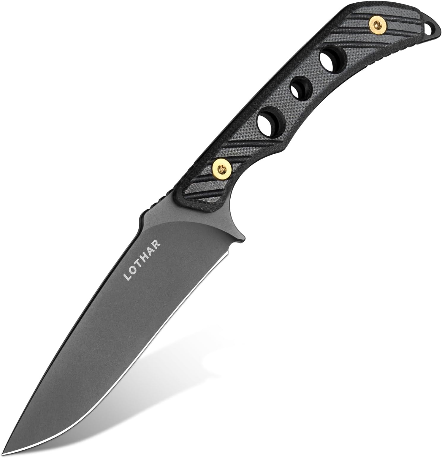 FOX Fixed Blade Knife with Sheath, 3.38" D2 Steel Survival Hunting Knife Gifts for Men, Necklace Neck Knives with G10 handle, Vertical Horizontal Carry Camping Small EDC Knives for Hiking Survival Bushcraft Outdoor