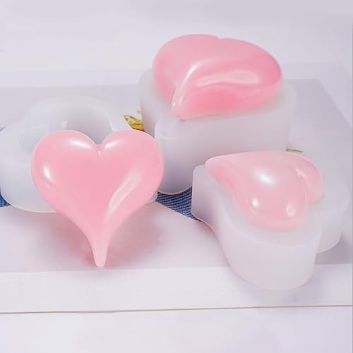 Miniatura 4 de WANDIC 3 moldes de resina epoxi de corazón de amor, moldes de silicona hechos a mano para manualidades, decoración de fondant y fabricación de