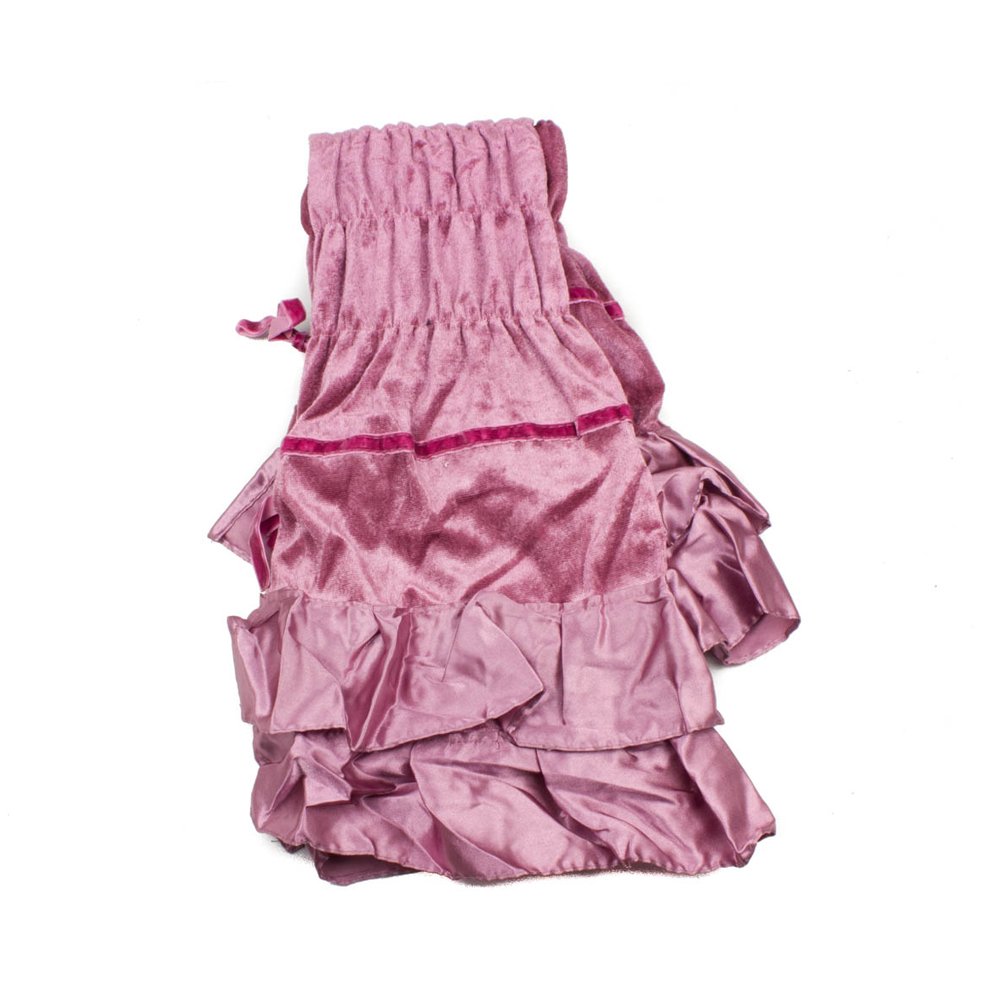 Mytoptrendz Women's Pink Mytoptrendz® Plain Fancy Velvet Scarf With Frilly Ruched Satin Border