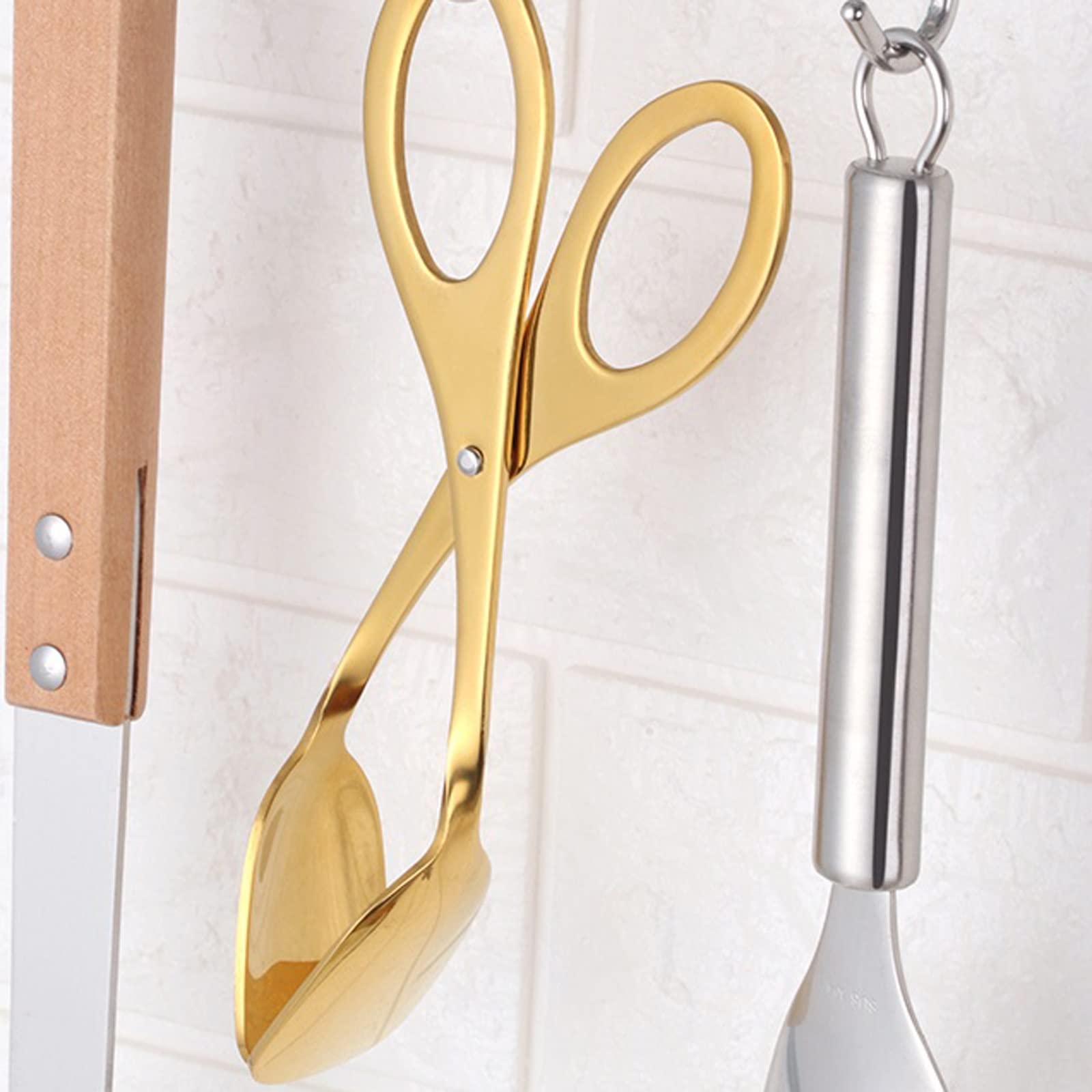 Pinzas de Cocina Pinza para Alimentos Pinza para Pan de Acero Inoxidable Herramienta para Servir Ensalada de Huevos Pinza para repostería Utensilios de Cocina para Barbacoa de autoservicio (A)