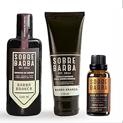 Kit para Barba - Shampoo e Condicionador Barba Branca + Óleo Sobrebarba Coffee Shop
