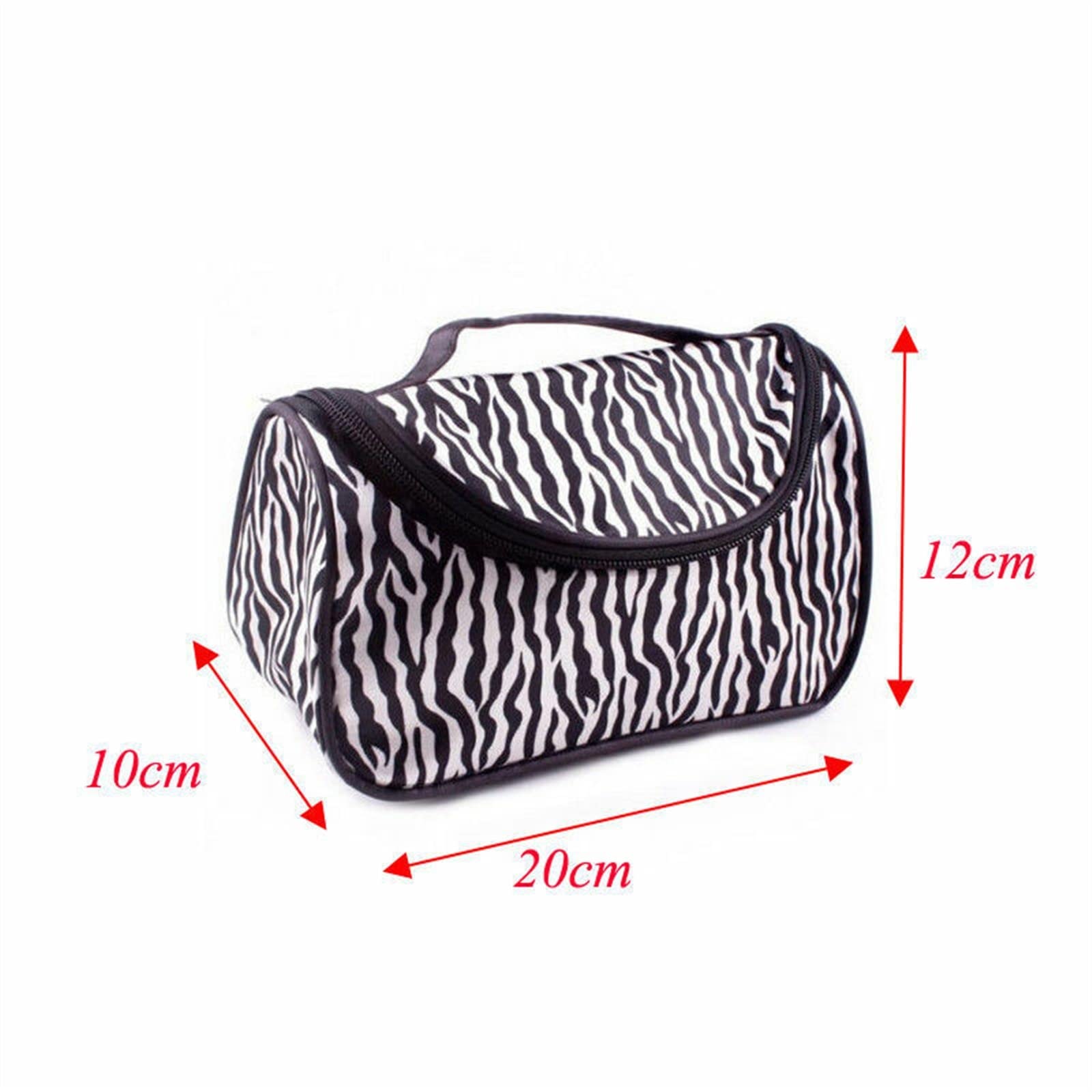 JINGYAN Borse da toilette Women Large Makeup Bag Cosmetic Case Storage Handle Travel Organizer Lady Zebra Striped Bags