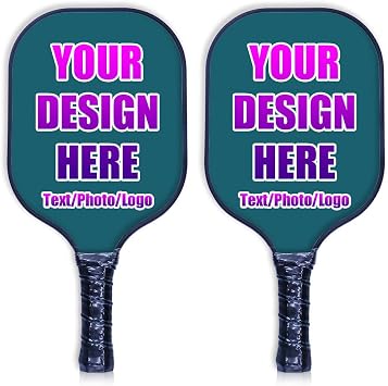 Custom Pickleballs Paddles, Personalized with Photo Text Logo Pickleballs Paddles, Comfort Cushion Grip, Long Handle Equipment, 2 PCS