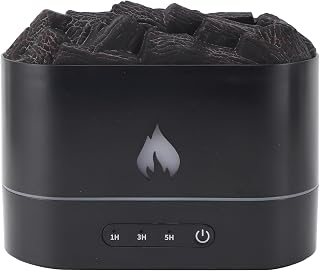 Volcano Humidifier, 7 Colors Lights Fine Mist Smart Timer USB Charging Volcano Diffuser for Bedroom (Black)