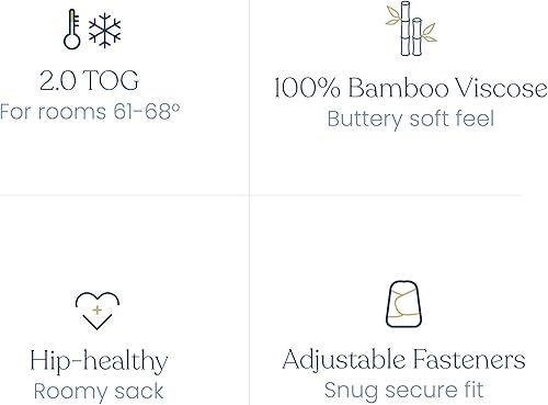 Miniatura 7 de HALO SleepSack - Manta de manta súper suave, acogedora viscosa de bambú, manta ajustable en 3 direcciones, cremallera de 2 vías, 2 TOG