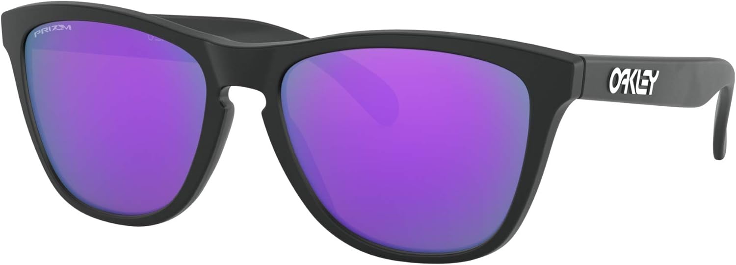 Oakley Frogskins Sunglasses Matte Black with Prizm Violet Lens + Sticker