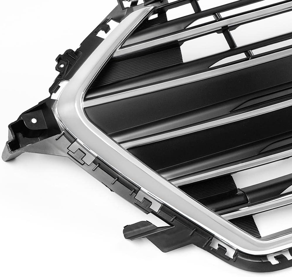 PIT66 Front Upper Bumper Grille Grill, Compatible with 2017-2018 Elantra Chrome & Black Grill Trim 86350-F3100, 86350-F3000, 86350-F2100, 86350-F2000