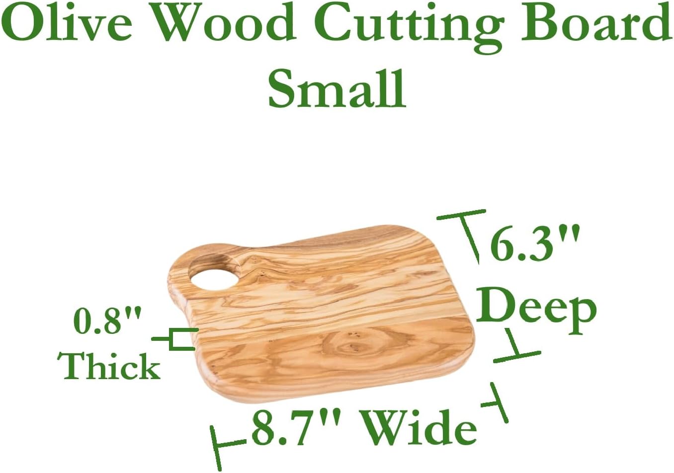 Lipper International Olive Wood Cutting and Serving Board with Rounded Edges for Hors D’oeuvres, Cheeses, Meats or Snacks, Small, 8.7" x 6.3" x 0.8"