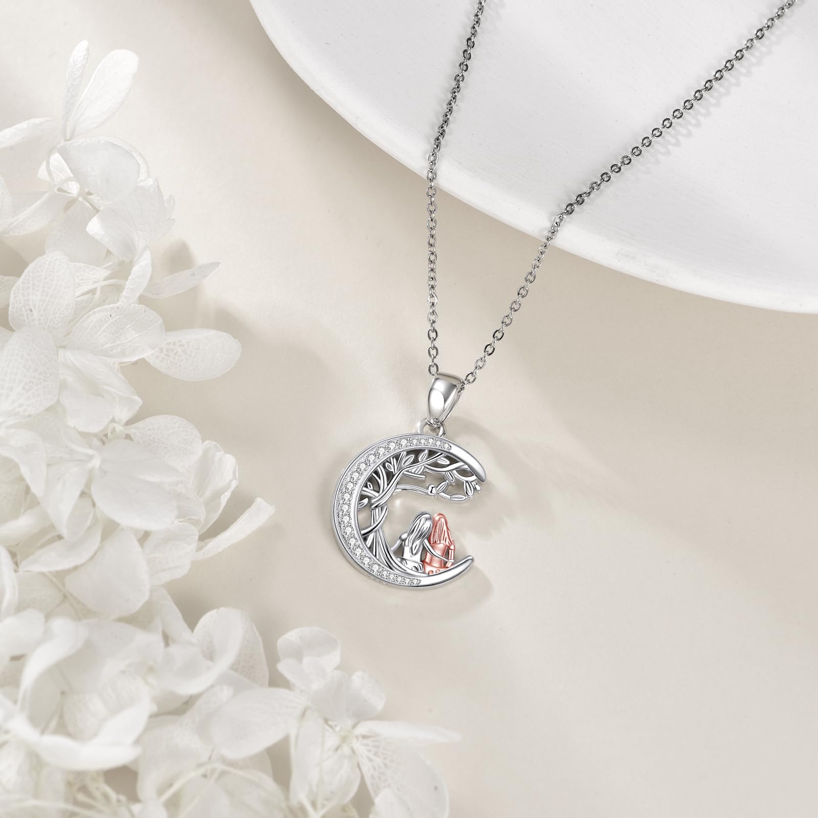 ONEFINITY Schwester Kette 925 Sterling Silber Schwester Halskette für 2 Schwestern - Geschenk von Schwester Schmuck