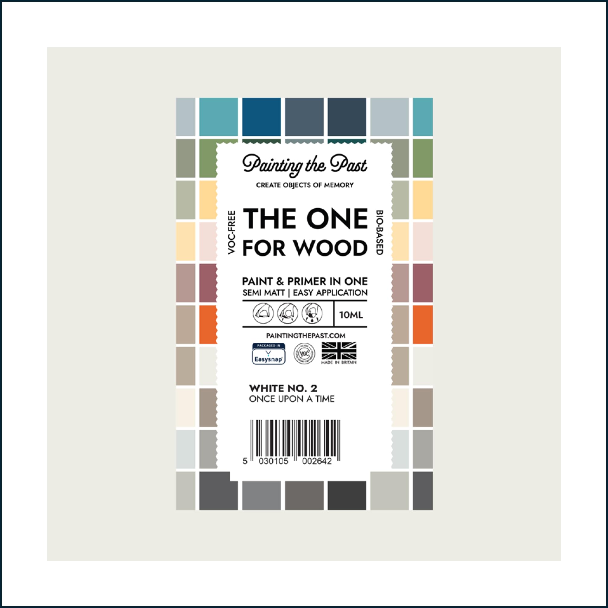 Painting The Past White No. 2 Once Upon A Time The One For Wood Paint & Primer 10Ml (Sample) | Semi Matt Finish, Bio-Based & Voc-Free Formula For Wooden Furniture & Surfaces | Durable & Easy Indoor Home Decorating