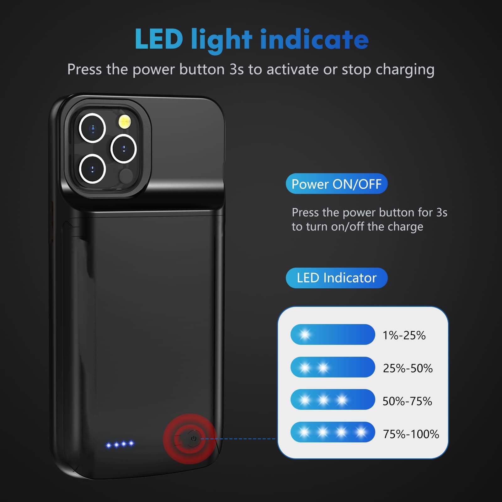 Custodia Batteria IPhone 14 - 6000mAh, Ricarica Portatile, Protezione 360°, LED Indicator - Foto 11