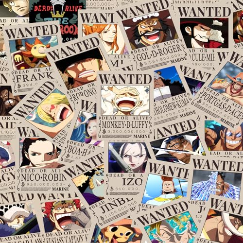 Image of VEENSHI Paper Set Of 36 One Piece Bounty Poster | Anime Wall Poster Of One Piece | Poster Of Anime | Onepiece Room Posters | 300 GSM | 9X6 Inch