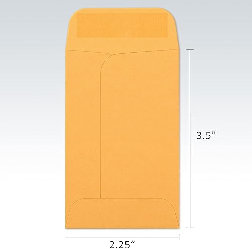 Miniatura 2 de Sobres de papel kraft para monedassemillas de 2.25 x 3.5 pulgadas, #1 sobre de solapa engomada para piezas pequeñas, almacenamiento para envíos y