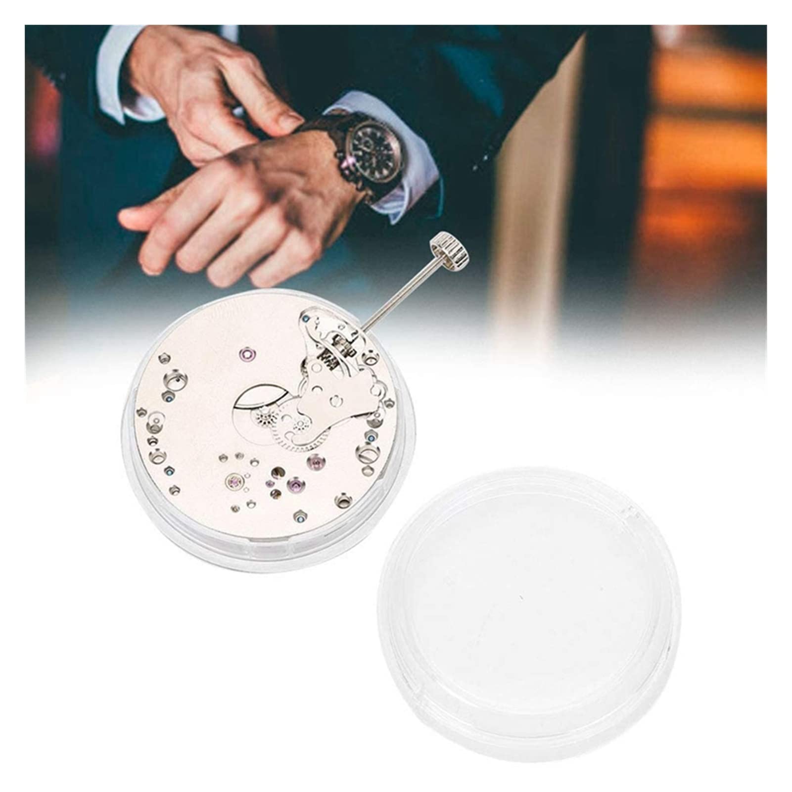 Mecanismo de reloj mecánico automático. Mecanismo de reloj con superficie brillante. Fácil de usar para trabajos de relojería de precisión. Incluye un completo kit de herramientas para la reparac