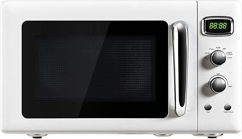 ARLIME Microondas retro, 900 W0.9 pies cúbicos, microondas pequeño para encimera con descongelación y cocción automática, pantalla LED, mango de