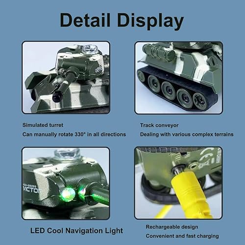 Miniatura 4 de Mini WWII - Tanque de tigre alemán gris RC a escala 172, modelo electrónico de radio a control remoto