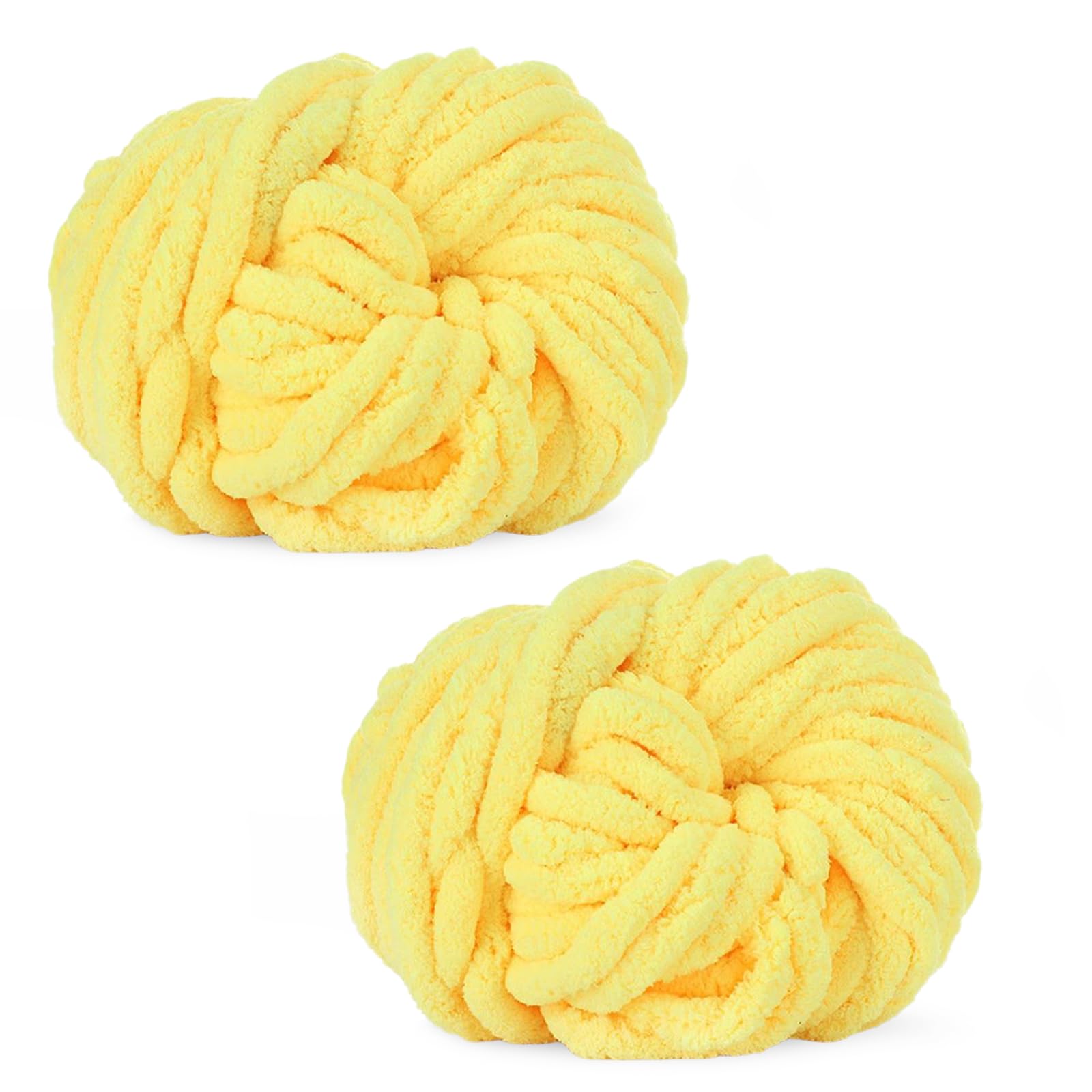Hilo de lana gruesa amarillo 2x250g jumbo para tejer mantas con brazo