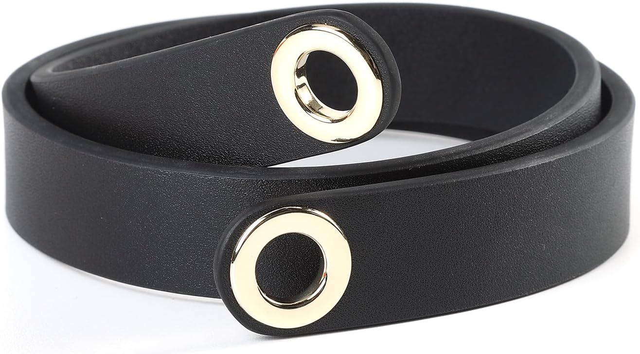 Replacement Crossbody Strap for Hermes Herbag Bag, Black Cowhide Leather with Handmade Waxed Stitching, Flexible and Durable, Multi-Layer Plated Hardware (Black-Gold, L-43 in W-0.78 in)