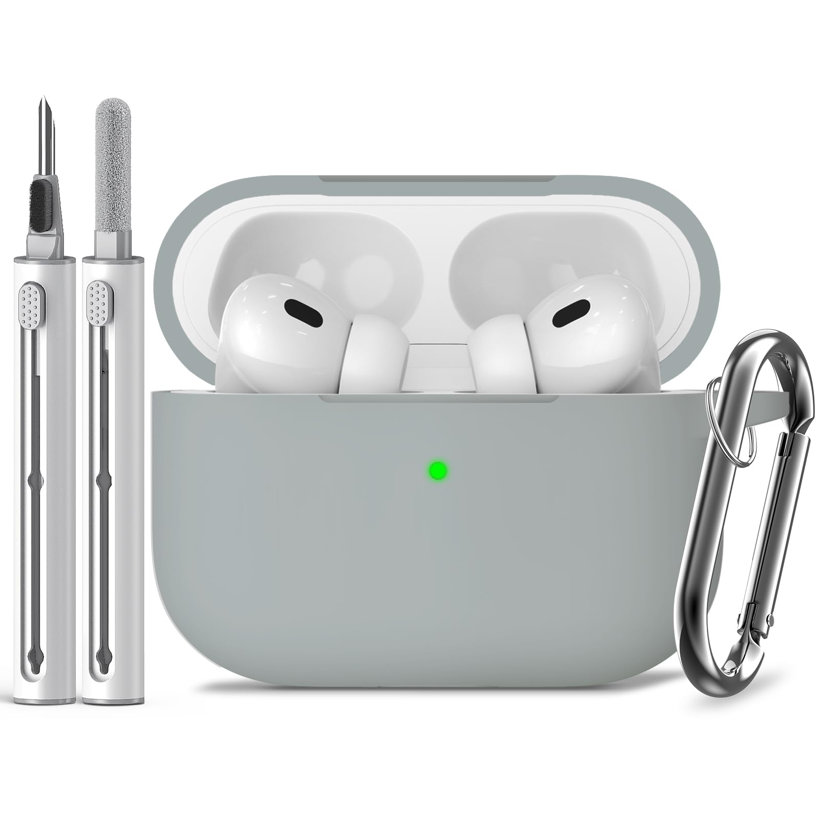 Inesore Compatible with AirPods Pro 3 Case with Cleaning Kit, Silicone Protective Case Cover for Apple Air Pods Pro 3rd (2025), Unisex Design - Black — view 17