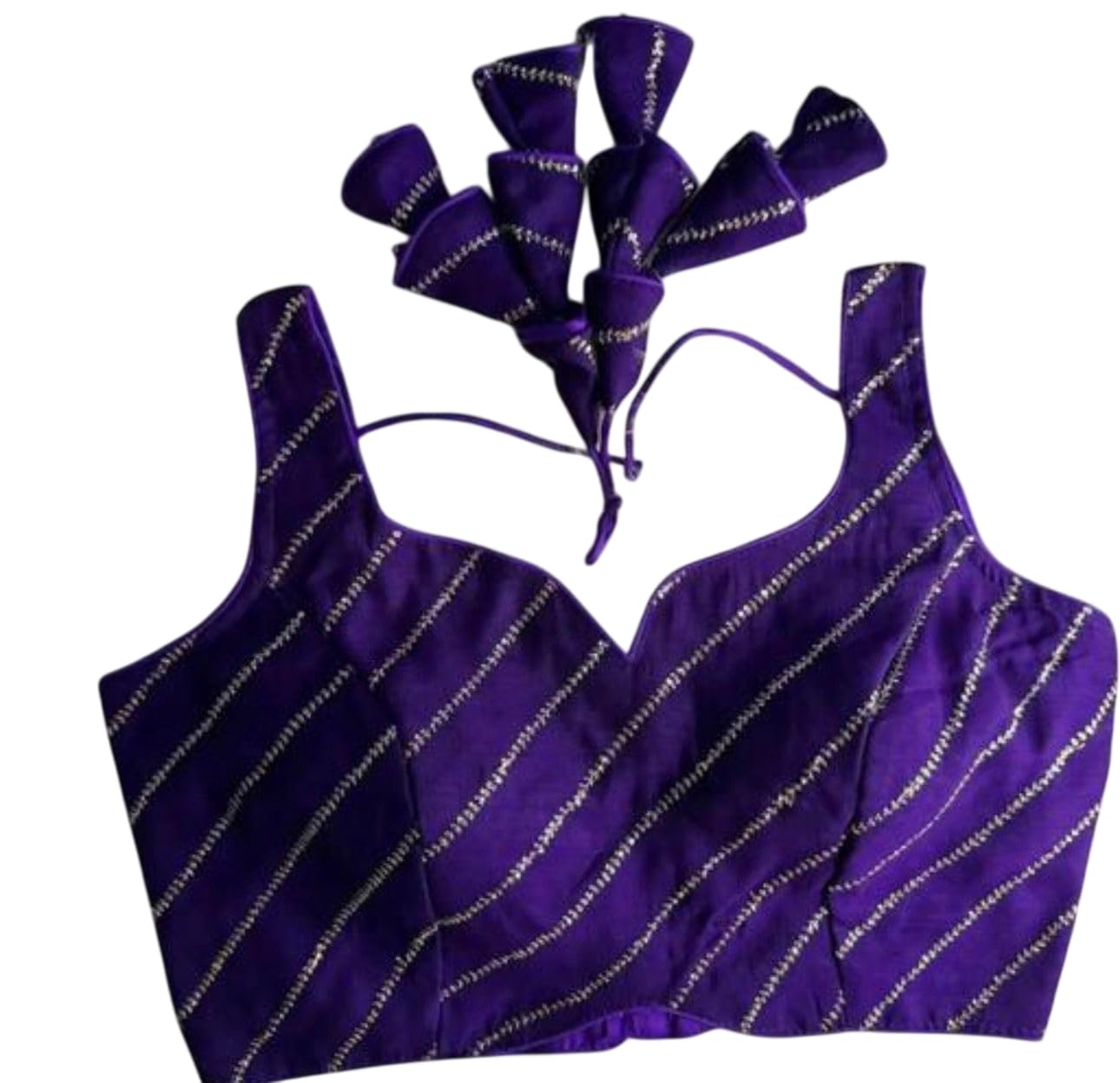 Womens Fandy Silk Sweetheart Neck Half Sleeves Blouse with Pad | Breathable Fabric, Hook Closure | Stylish Blouse for Sarees and Lehenga-image-42