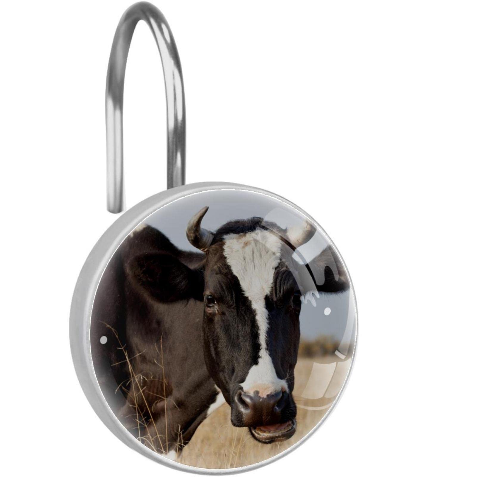Crochets de rideau de douche vache anneaux de suspension pour doublures et tringles de douche