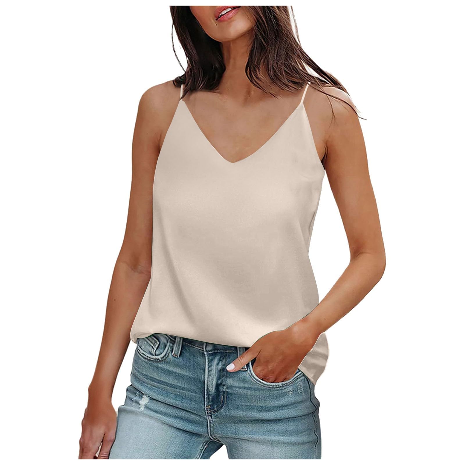 Dressy Werktank Top voor Vrouwen 2026 Y2K Zijde Satijn Losse Basic