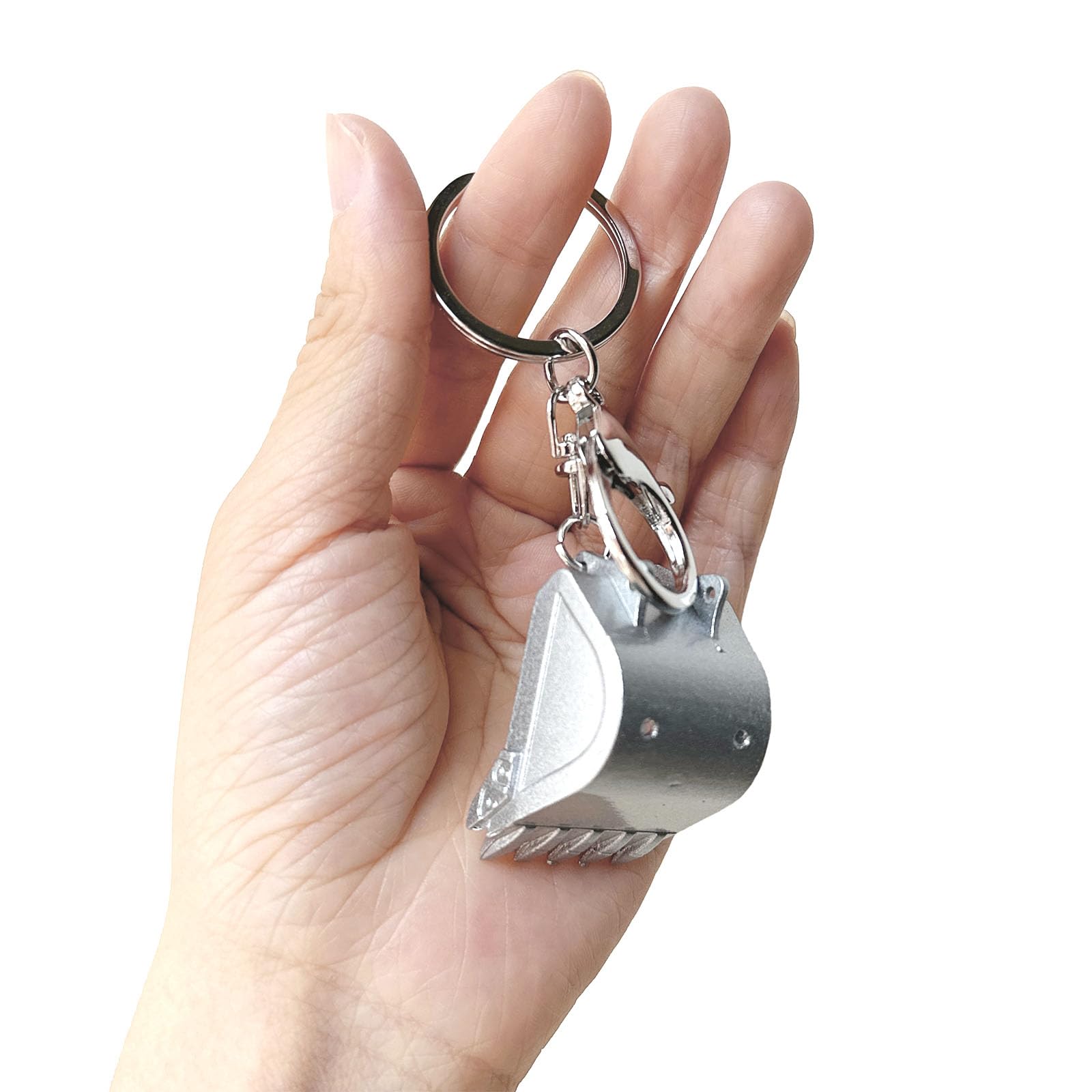 Funny Metal Excavator Bucket Keychains for Mens unique keychains Car Key Chain Birthday Gift For Men Boy Kids Backpack charms