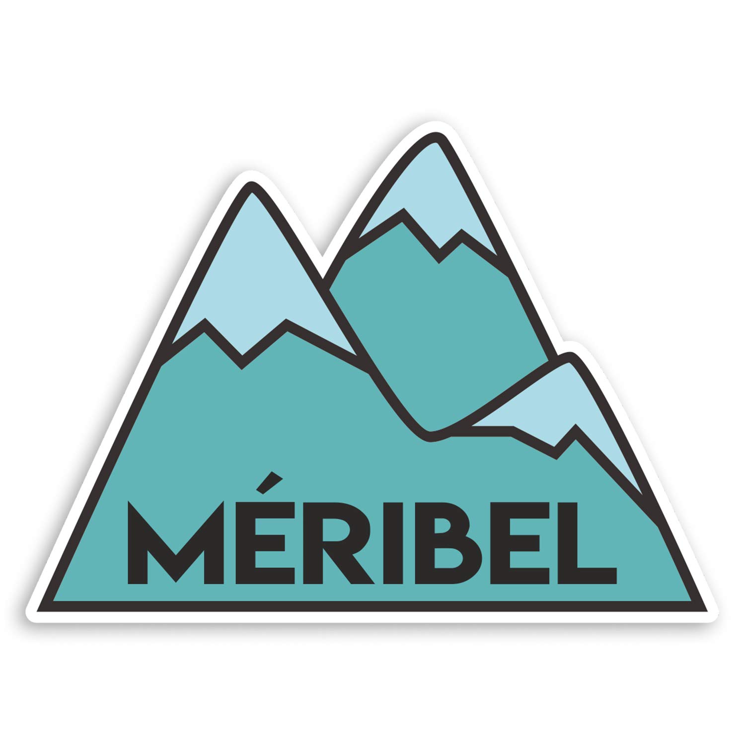 Destination Vinyl Ltd Multi 2 X 10Cm Meribel France Vinyl Stickers - Ski Mountain Luggage Sticker #31602 (10Cm Wide)