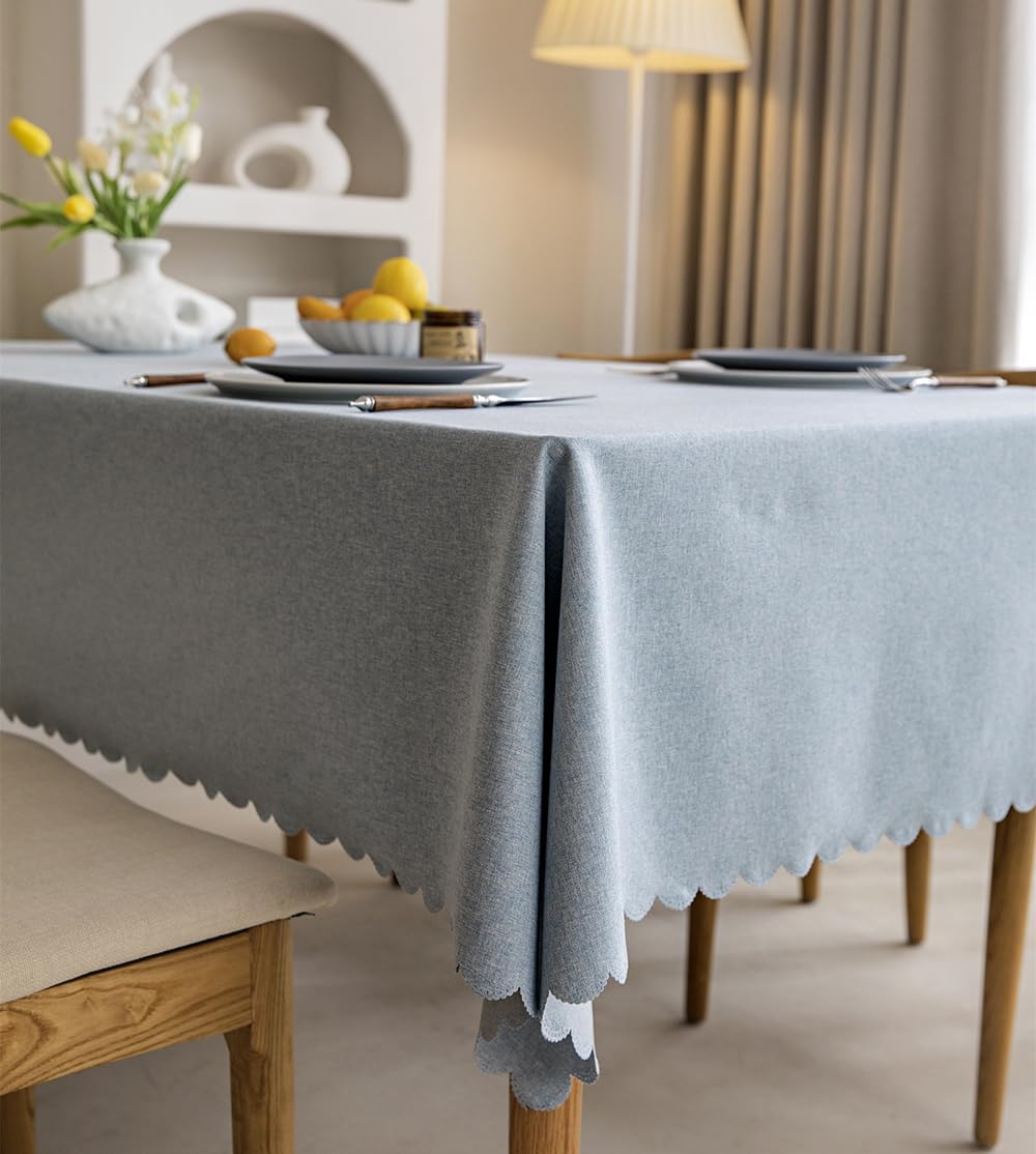 Fusehngre 51"x 86" Waterproof Rectangle Tablecloth Oil Spill Proof Wrinkle Resistant Table Cover Cotton 6-8 seats Table Cloth for Dining Kitchen