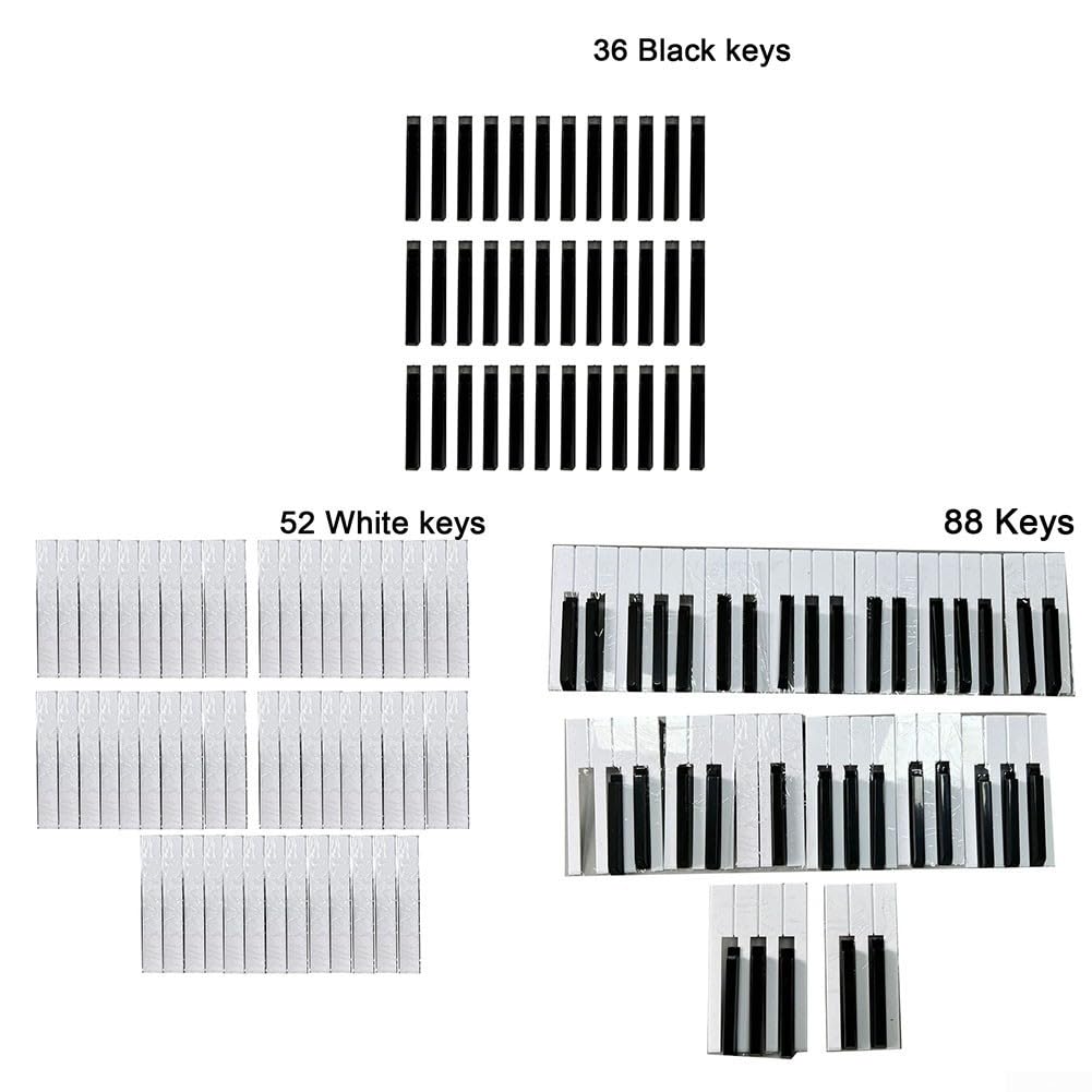 Kit per tastiera pianoforte, set di ricambio per 52/36/88 tasti, nero lucido o bianco (A)