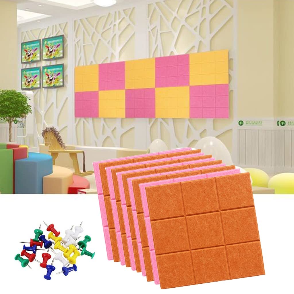 Filz Pinnwand Farbige selbstklebende Filztafel for Selbermachen, dekorative Wandtafel mit 35 Stiften, Memorandum-/Pinnwand-Wandfliesen (Color : A2, Size : 10pcs)