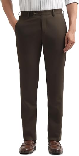 Arrow Men Brown Formal Trouser_ARAEOTR2085