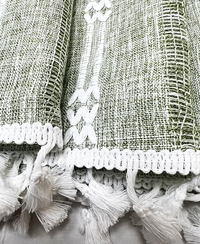 GOHD-Country-Road-Tiers-Kitchen-Curtains-Boho-Jacquard-Stripe-Tassel-Bathroom-Window-Curtain-3-Size-100-Polyester36inGreen GOHD Country Road Tiers Kitchen Curtains Boho Jacquard Stripe Tassel Bathroom Window Curtain 3 Size 100 Polyester36inGreen