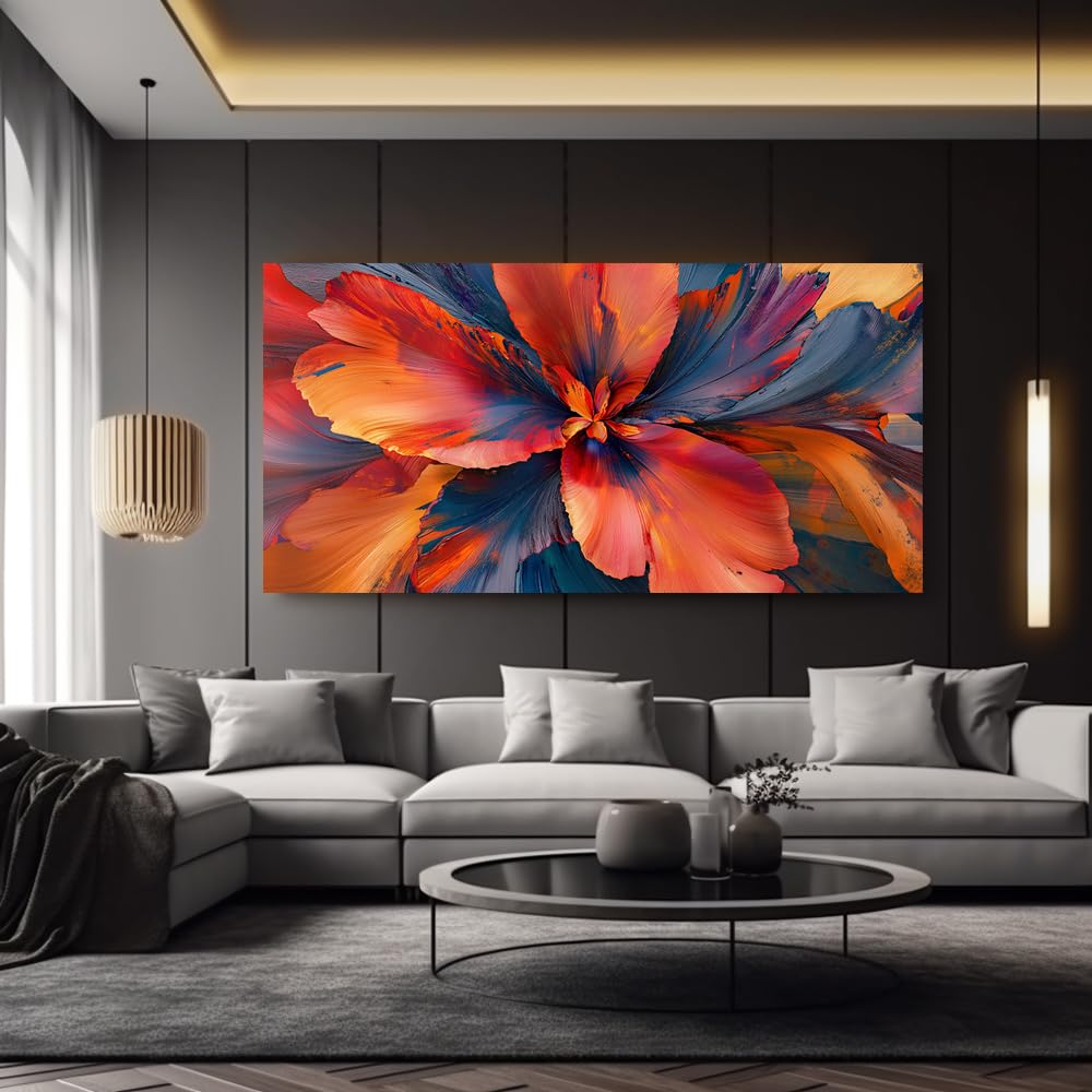 IHHGNB Modern Abstract Wall Art Picture, Colorful Flower Paintings Ink Wall Pictures for Bathroom Bedroom Office Kitchen Decor(70x140cm(28x55in)/No frame)