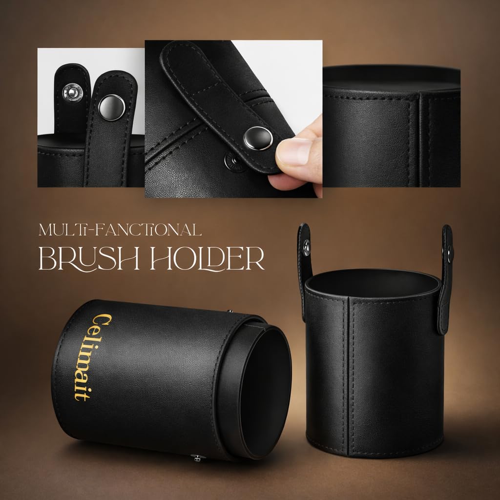 Set di pennelli da trucco con custodia da viaggio, morbide setole sintetiche, kit di pennelli da trucco per fondotinta, cipria, fard, ombretto, correttore, pennelli per viso e occhi, per uso