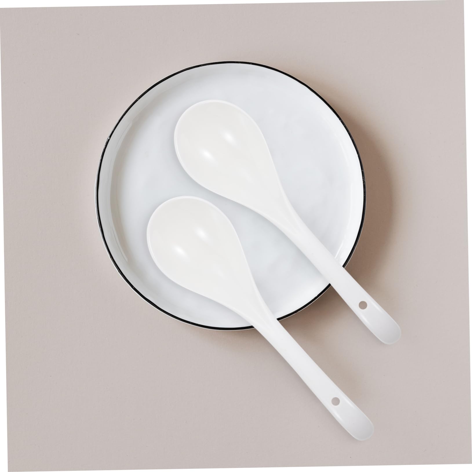 BESTOYARD 6stücke Keramik-suppenlöffel und Reislöffel für Hausgebrauch zum Servieren von Suppe und Reis Geeignet für Zuhause und Küche