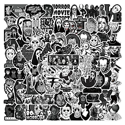 100 Pcs Horror Stickers,Horror Movie Stickers Vinyl Waterproof Stickers for Laptop,Skateboard,Hydro Flask,Water Bottles,Computer,Phone(Horror -100PCS)